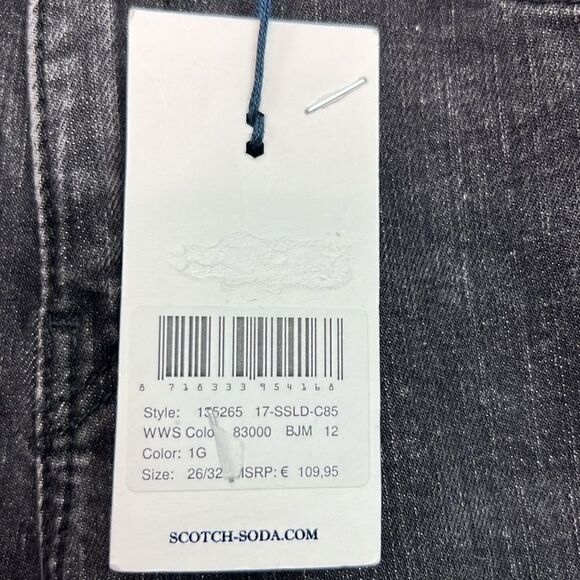 Scotch & Soda Supreme Slim Straight Leg faded black jeans size 26/32 NWT - Picture 7 of 16
